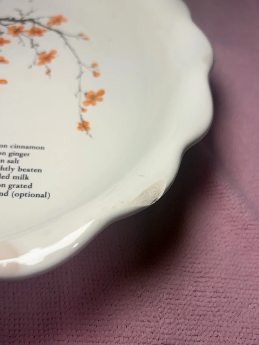 Vintage Hand-Painted Recipe Pie Plate 🥧